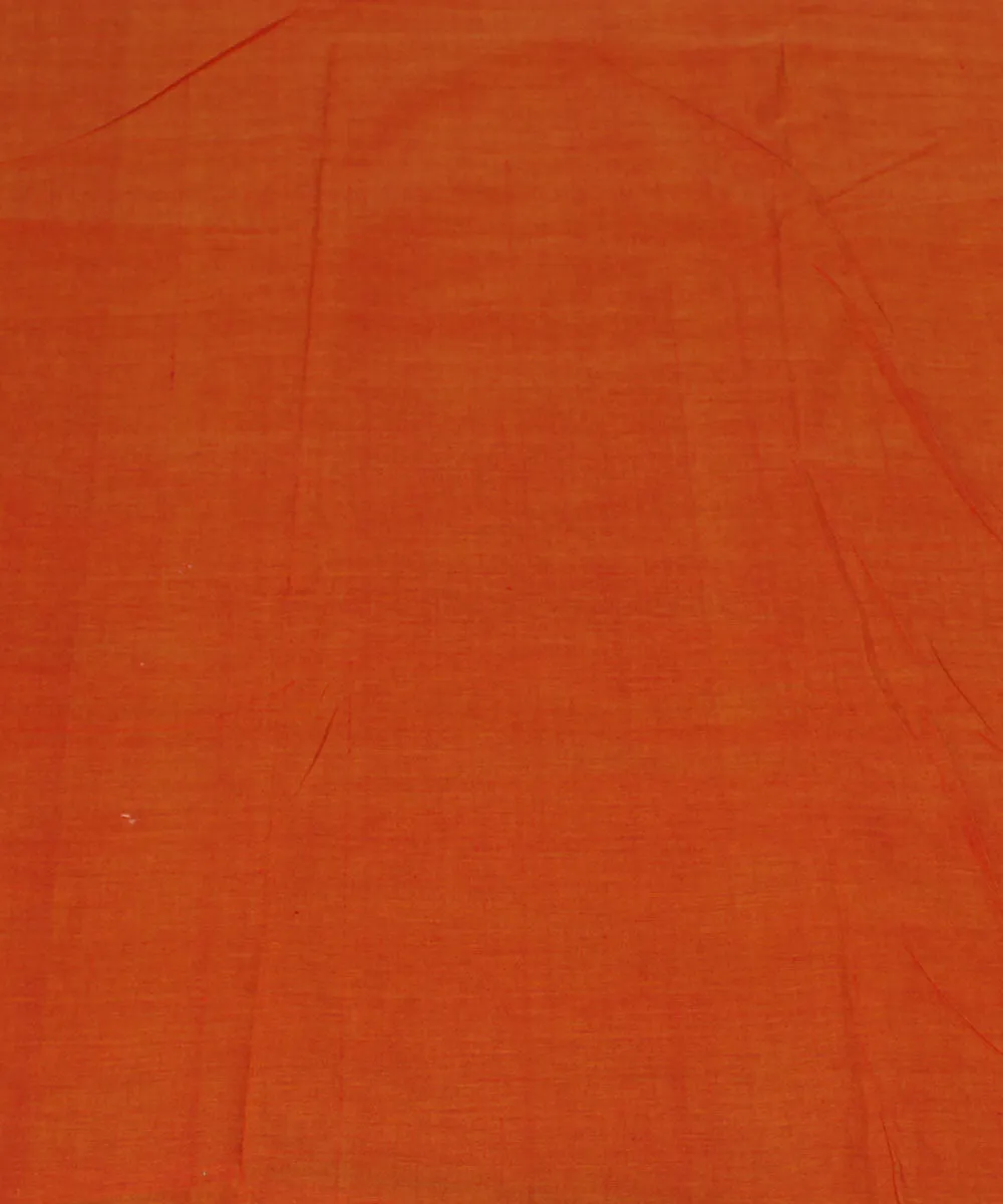 1m Orange Handloom Mangalagiri Cotton Fabric