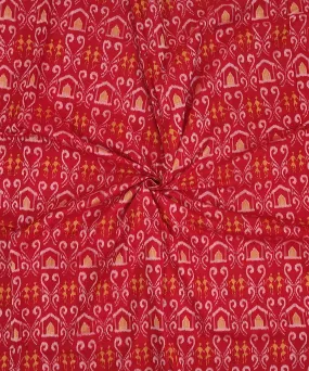 2.5 m Red handwoven sambalpuri cotton kurta material