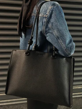 27 Faux Leather Pebbled Tote Bag