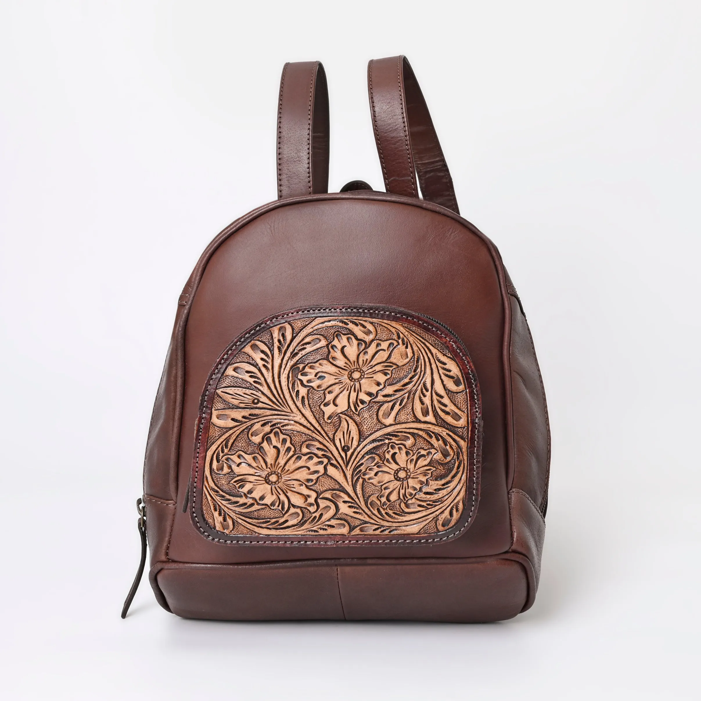 A&A-1048 Montana West Genuine Leather Collection Genuine Oily Calf Mini Backpack - Brown