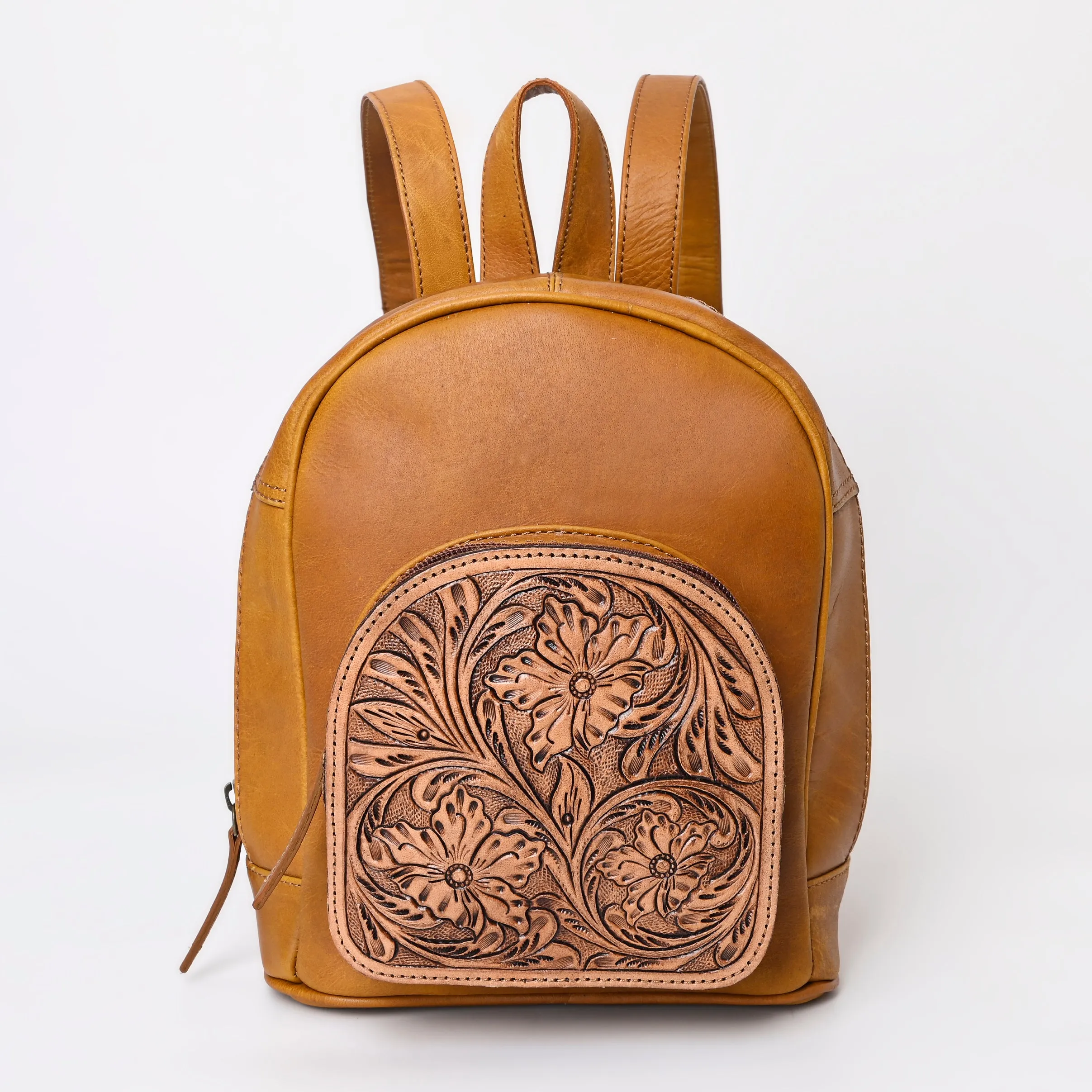 A&A-1048 Montana West Genuine Leather Collection Genuine Oily Calf Mini Backpack - Brown