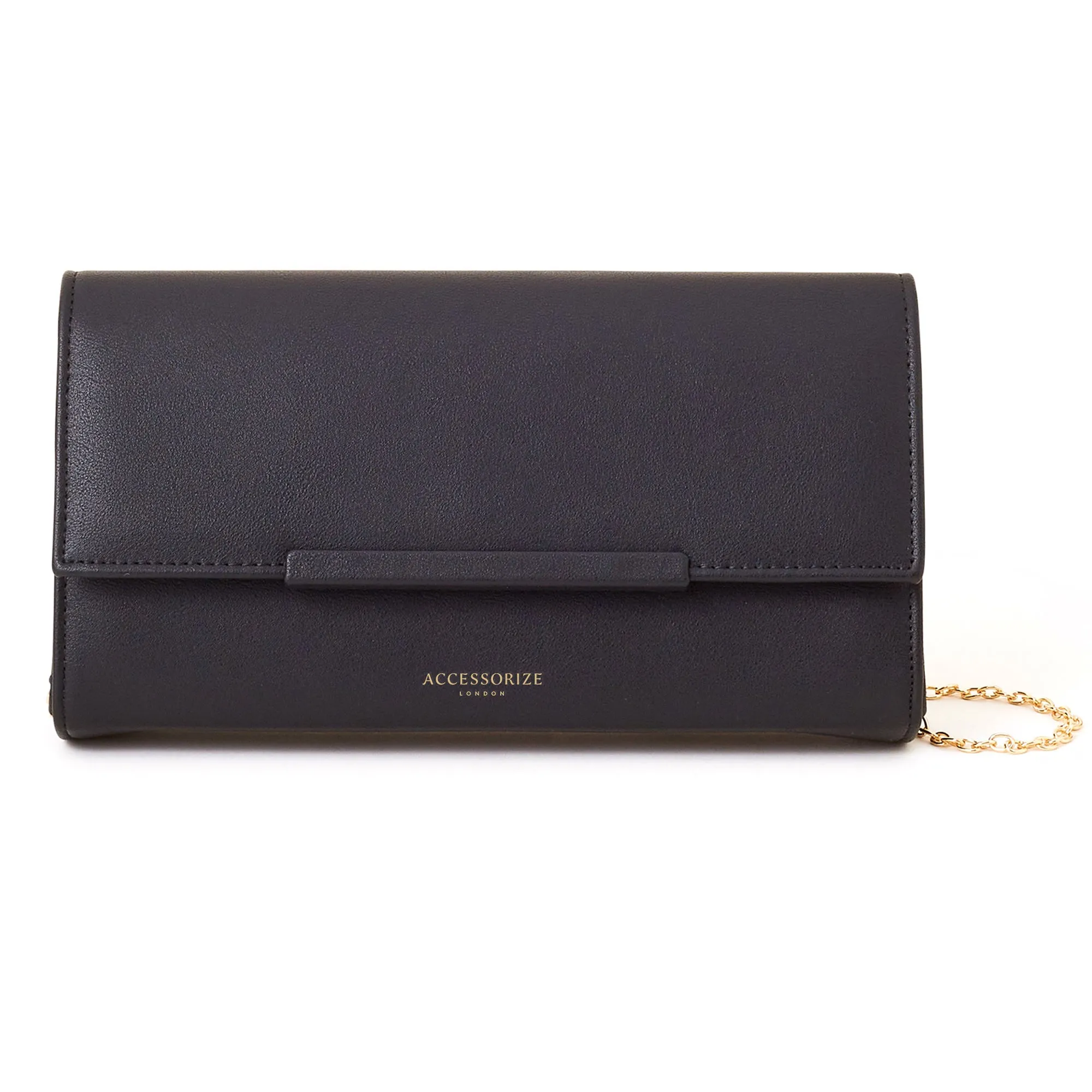 Accessorize London Women's Black Clean Bar Clutch Bag