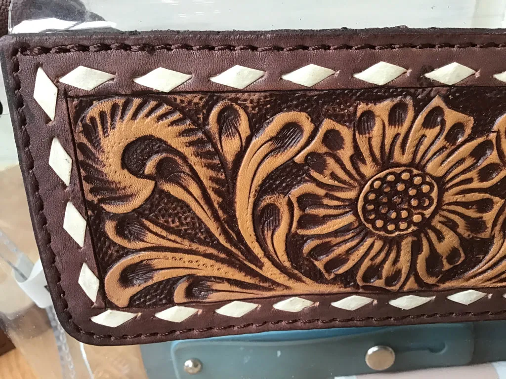 American Darling Hand Tooled Clear Stadium Crossbody Purse