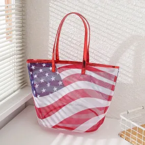 American Flag Transparent Tote Bag