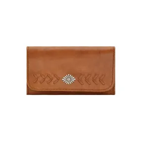 American West Mohave Canyon Natural Tan Leather Trifold Wallet