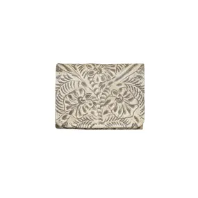 American West Small Sand Leather Tooled Trifold Wallet