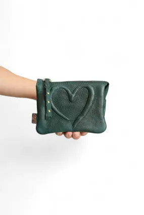 ART N' VINTAGE LOVE PURSE FOREST GREEN