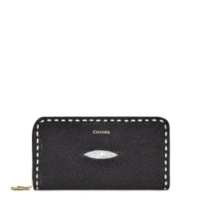 BD211MA - Cuadra black fashion stingray bifold wallet for women