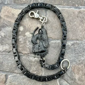 Black Grim Reaper Wallet Chain - Black Daytona Road King - WC17RK