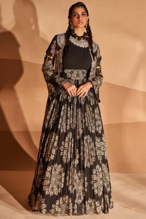 Black Tara Jacket Anarkali