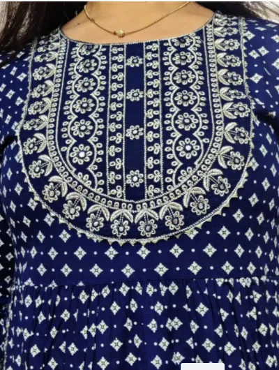 Blue Butti Cotton Handblock Salwar Suit Dupatta