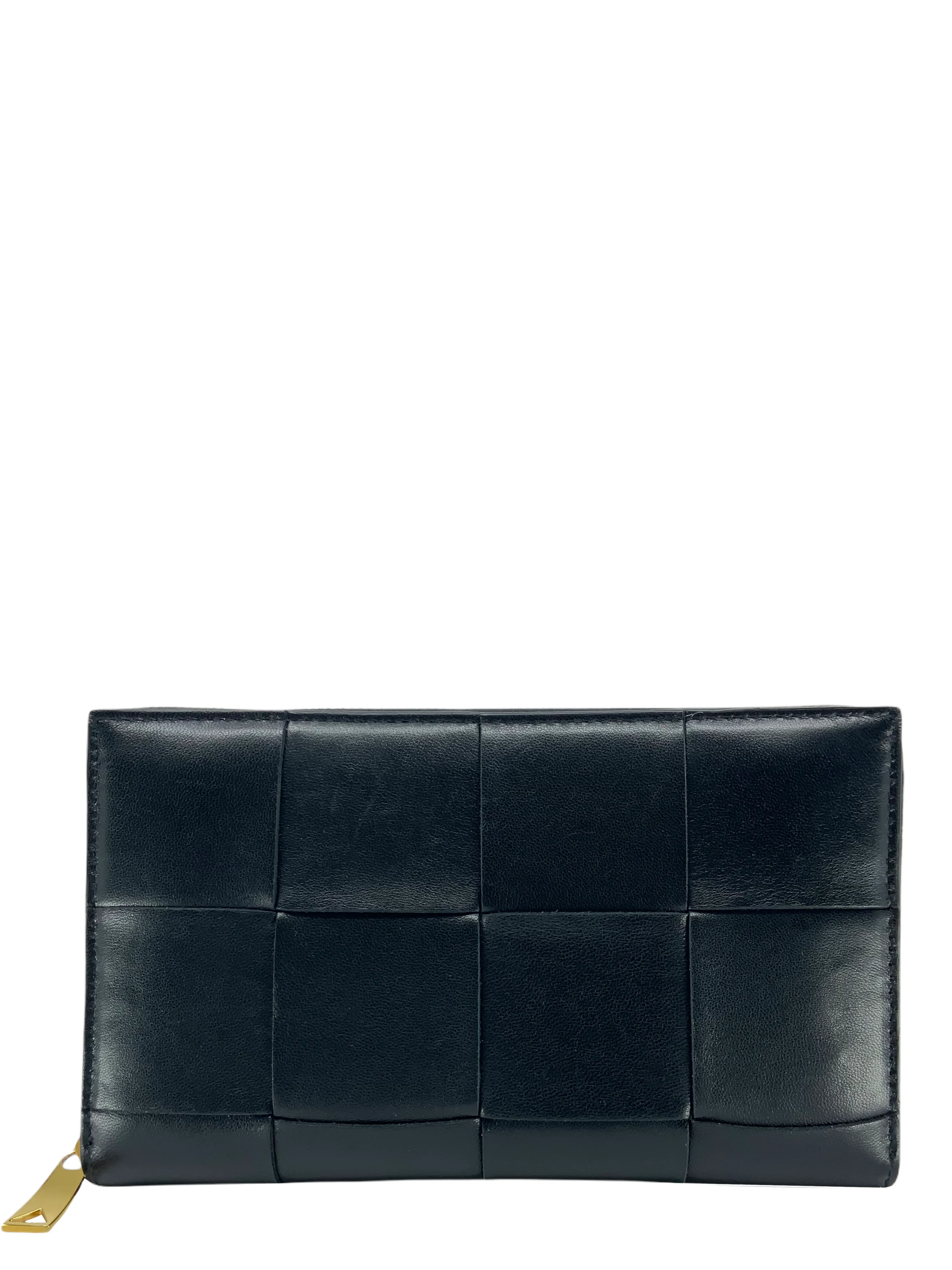 Bottega Veneta Woven Zip-Around Leather Wallet