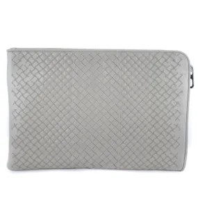 BOTTEGAVENETA Clutch bag Calfskin gray INTRECCIATO mens Used Authentic