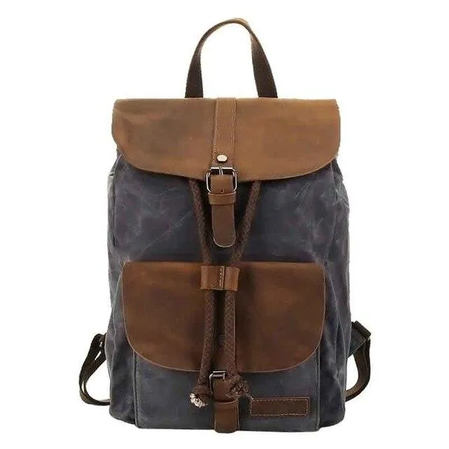 Canvas Leather Waterproof Multifunctional 20 to 35 Litre Backpack