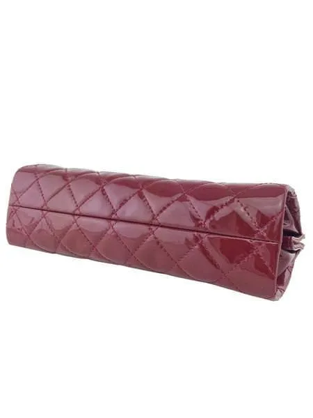 Chanel Quilted Patent Leather Timeless Clutch Bag