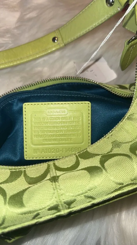 Coach Penelope Signature Lime Shoulder Bag