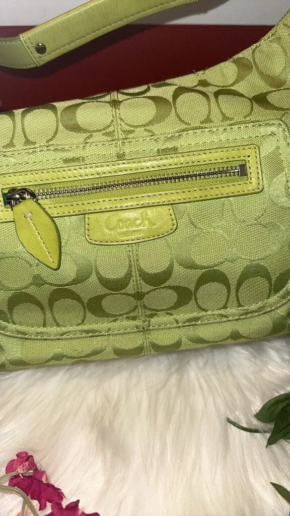 Coach Penelope Signature Lime Shoulder Bag