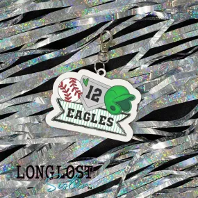 Custom Baseball Trio Keychain Bag Tag