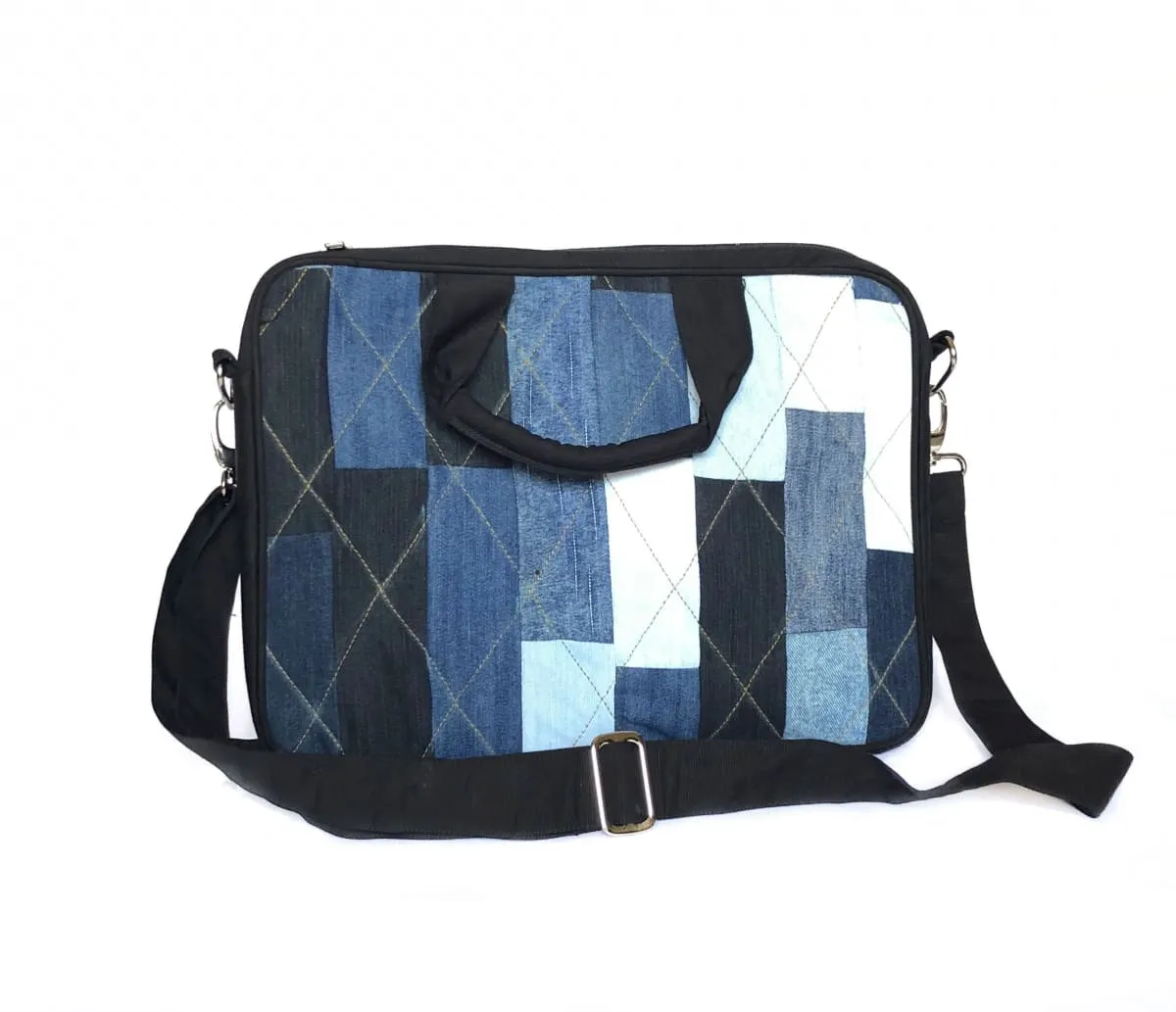 Denim Laptop Bag - Rectangular Patchwork