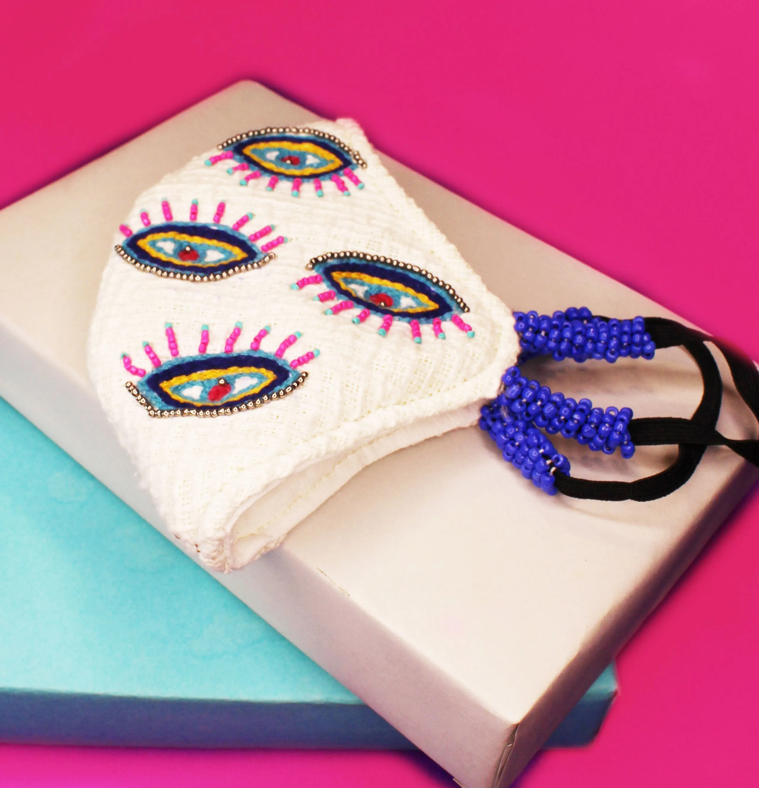 Evil Eye Embroidered Mask