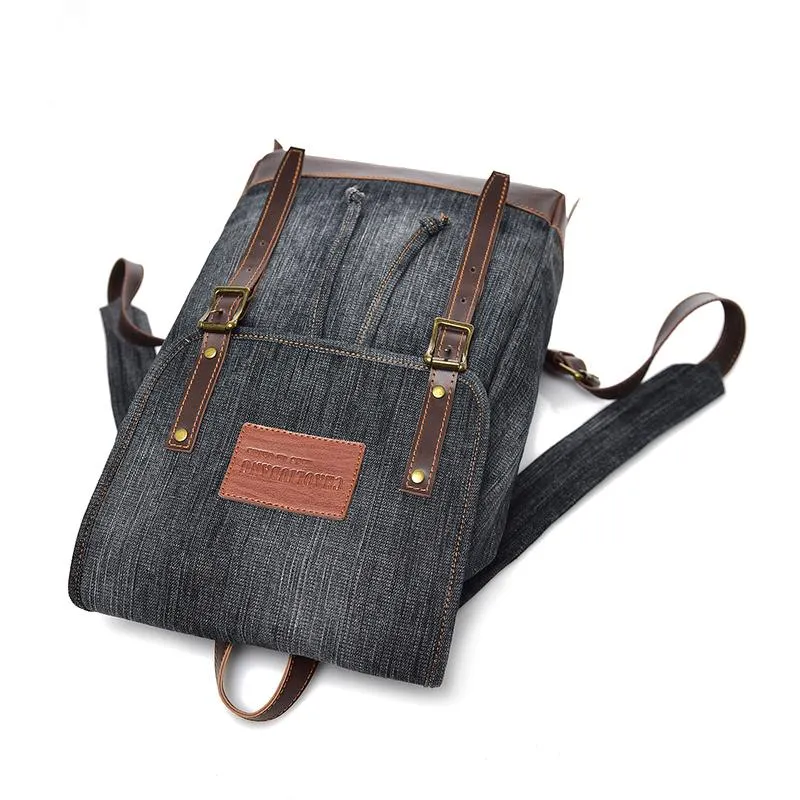 Fashion Denim with Drawstring Casual 20 to 35 Litre Backpack