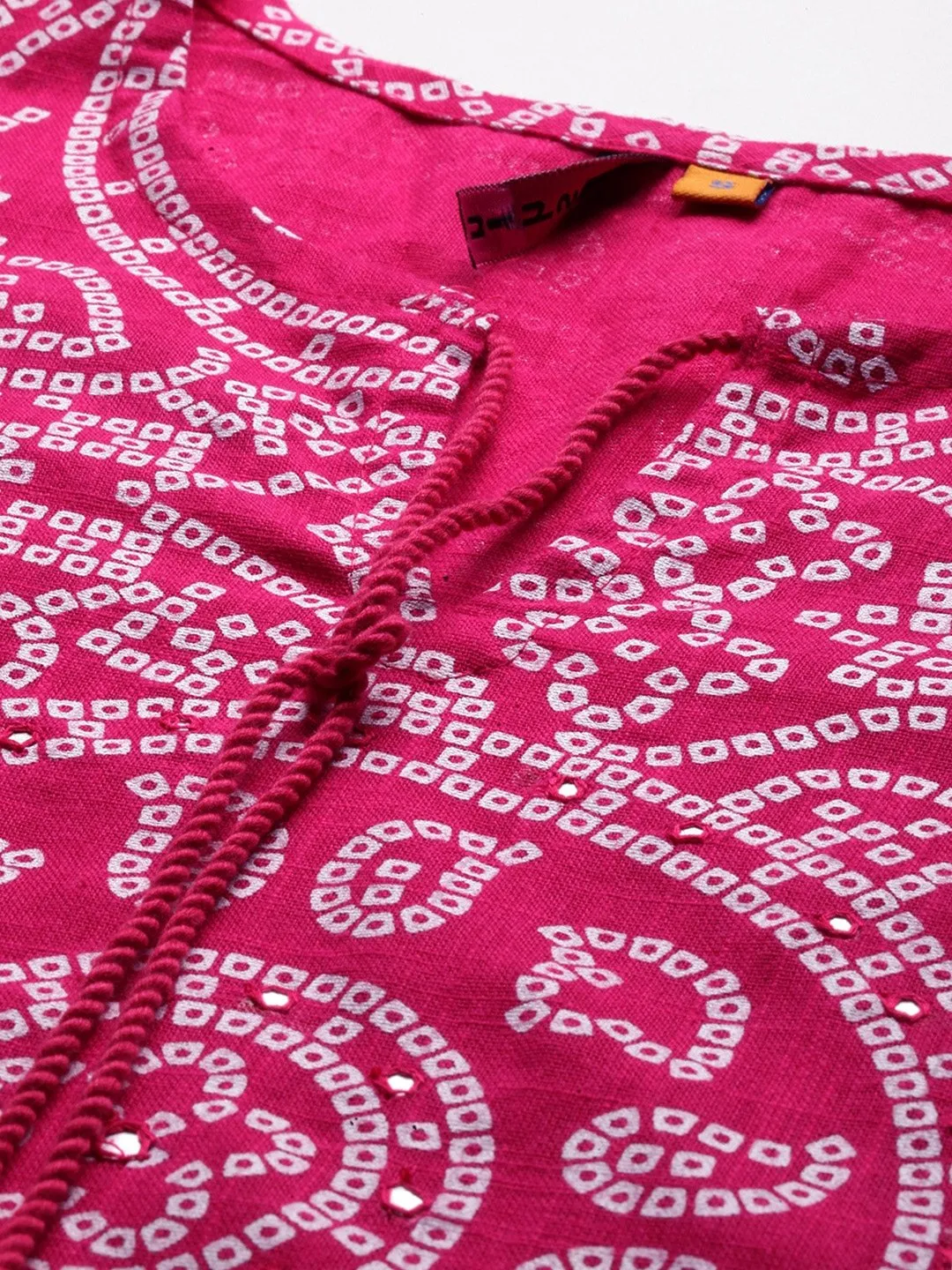 Fuschia Pink Printed Kurta Set