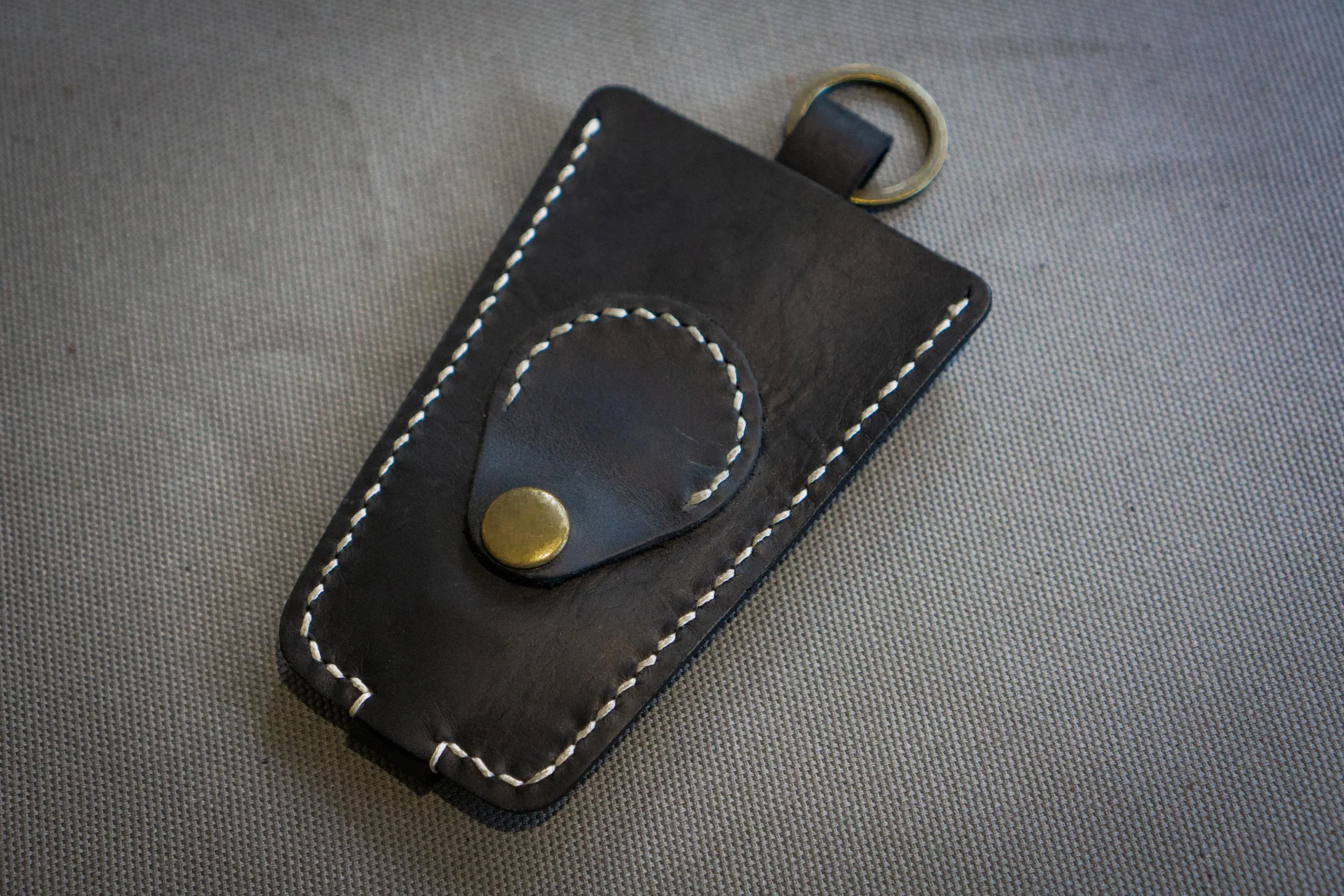 Gift Set | Black Leather Wallet & Keychain Holder Case, Personalized