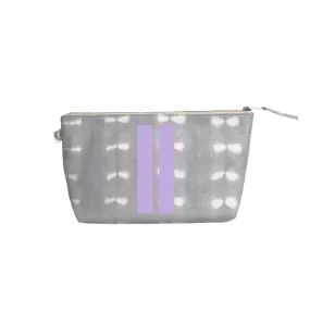 Grey Shibori Clutch Lilac Matte Double Stripe