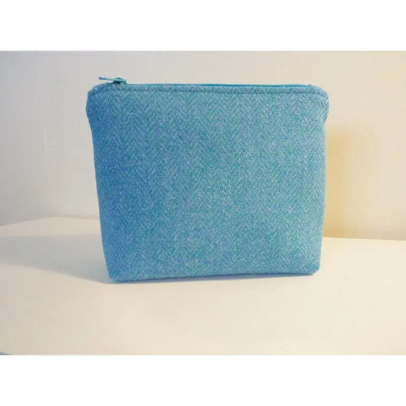 Harris Tweed Cosmetic Bag - Mint Herringbone