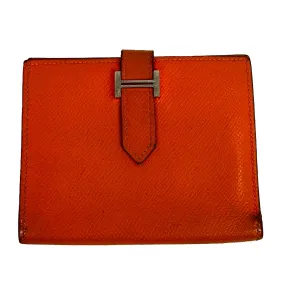 Hermes Orange Bearn Compact Wallet