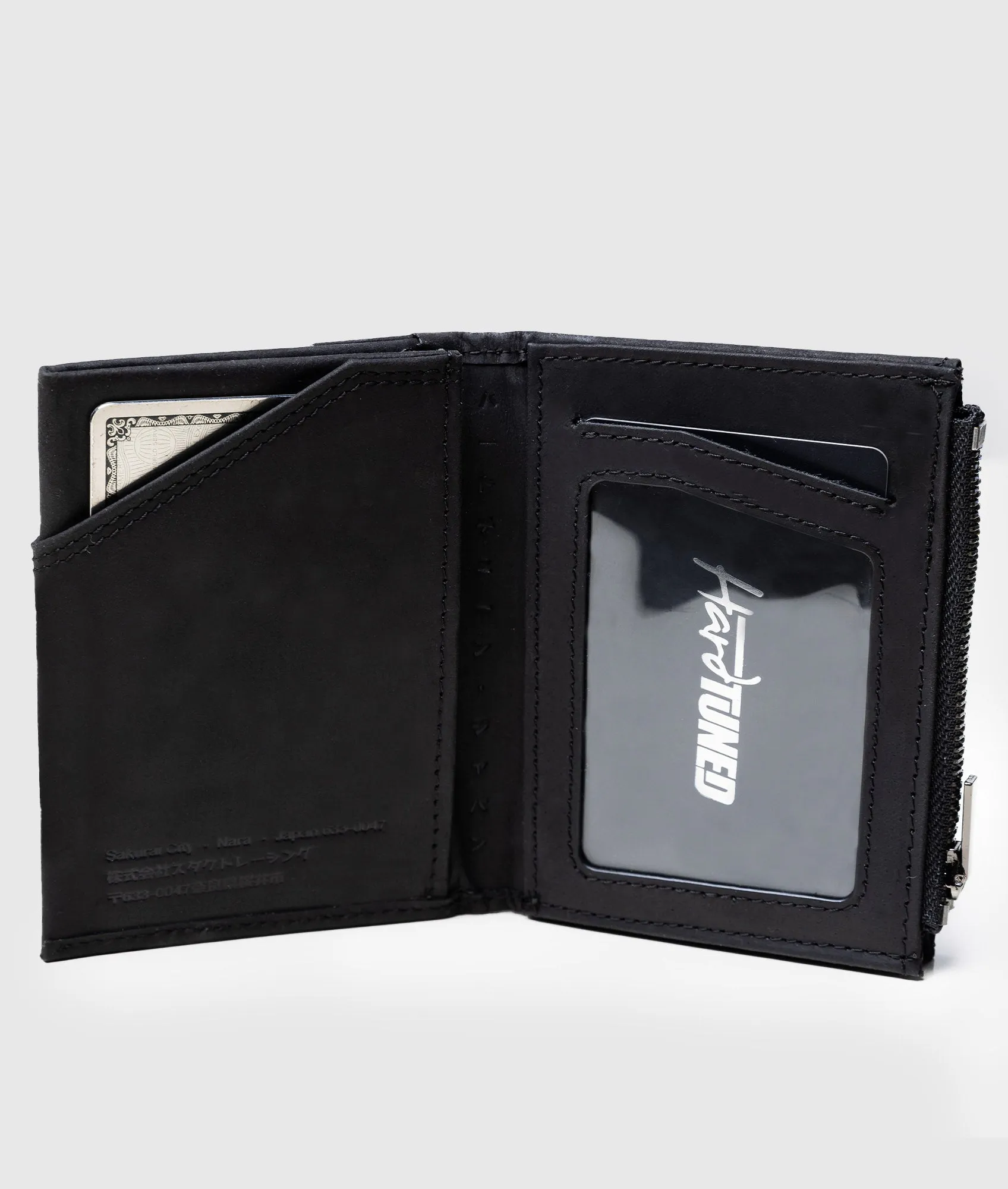 Higashi Black/Suede Vertical Wallet