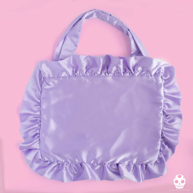 Japanese Style Satin Ruffle Tote Bag