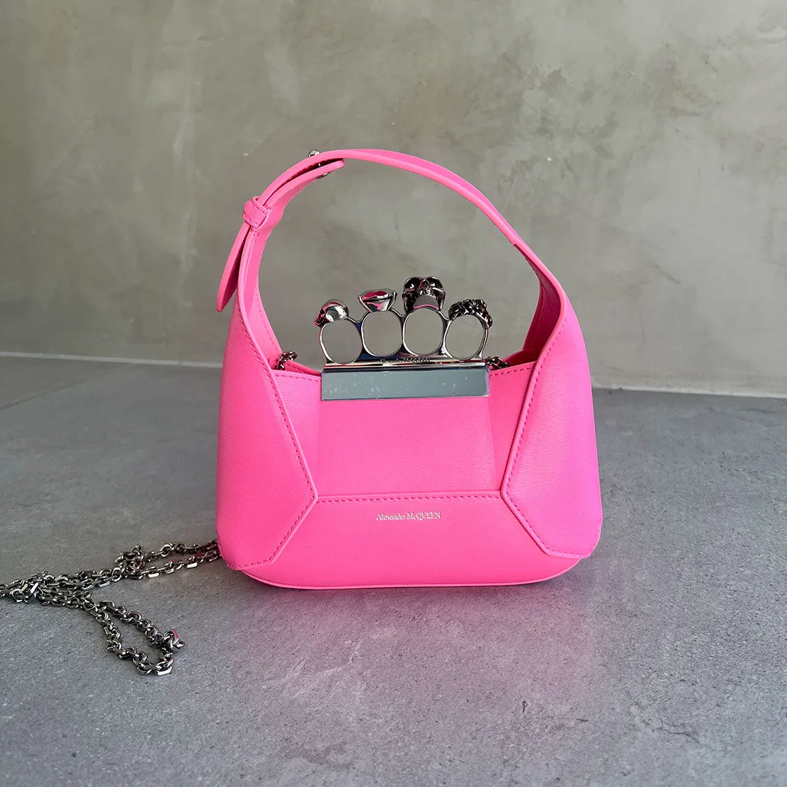 Jewelled Hobo Mini, Fluro Pink