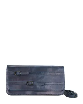 Kompanero Aleks French Navy Leather Crossbody/Clutch Bag