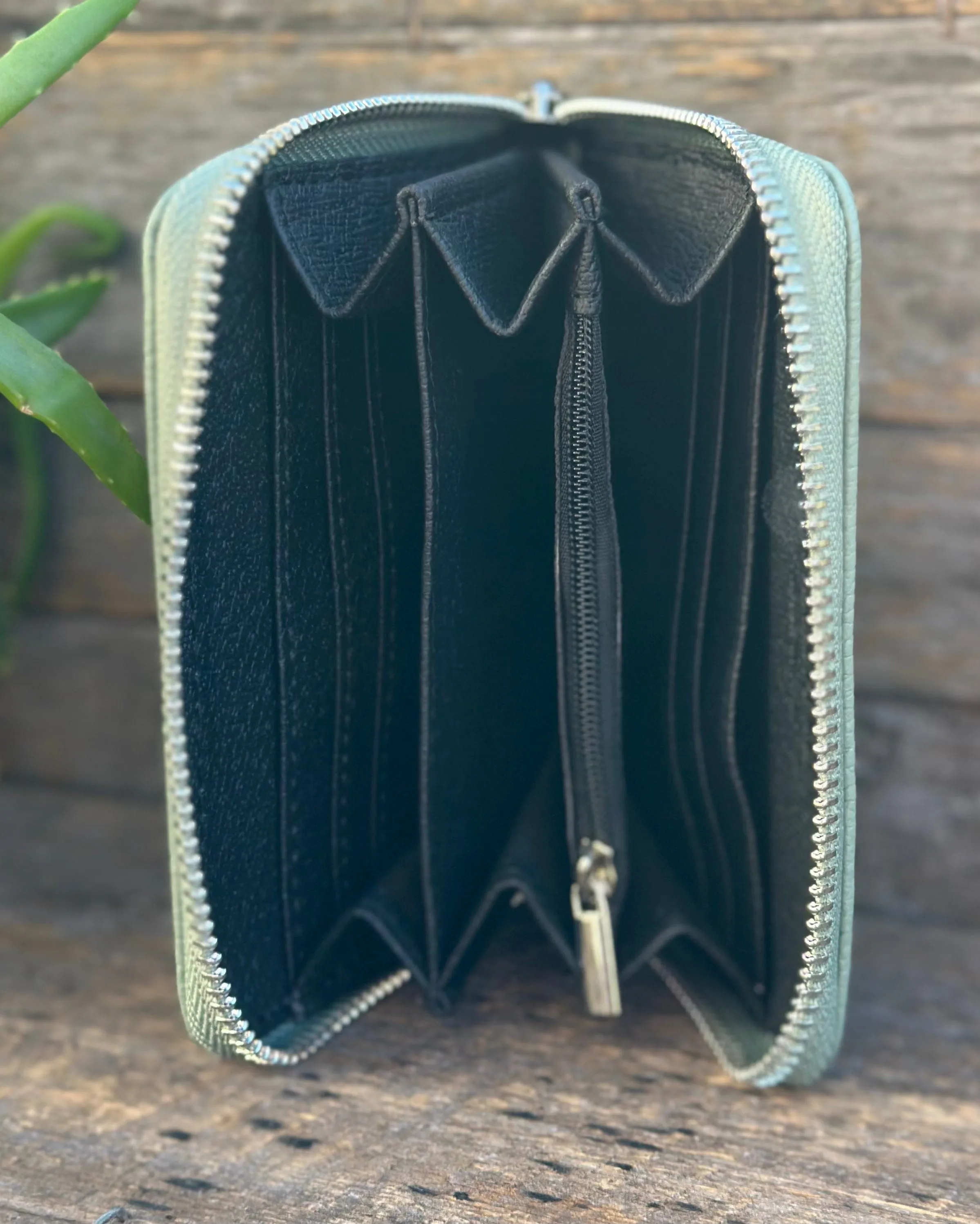 Leather Purse/Card Holder - Sage