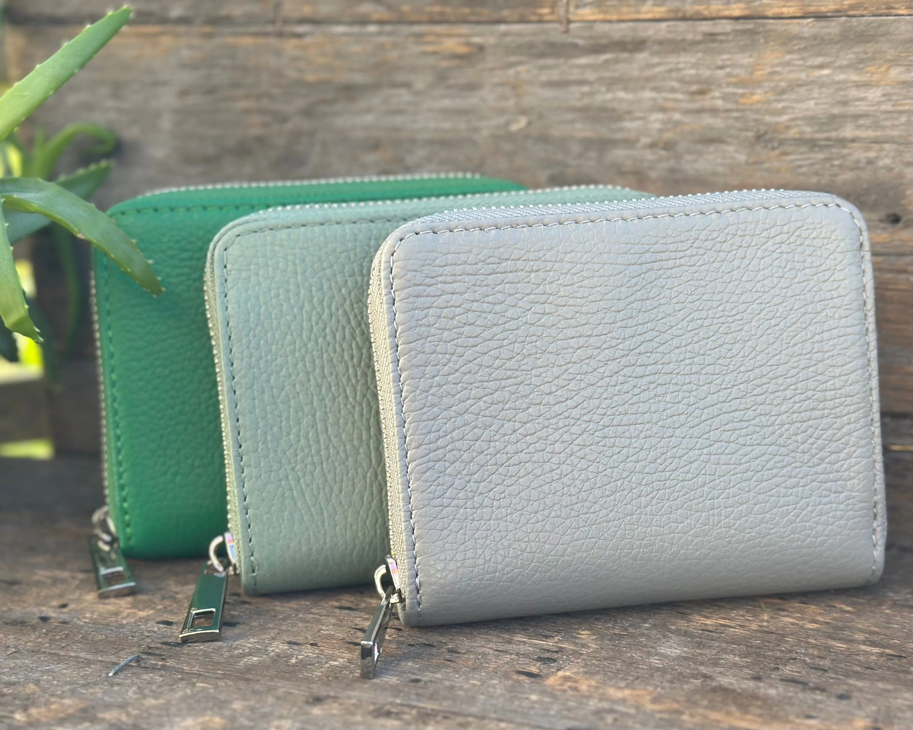 Leather Purse/Card Holder - Sage