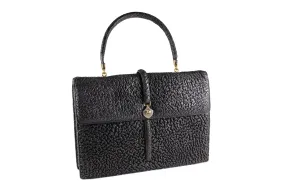 LOEWE black shark skin leather handbag