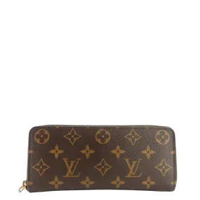 Louis Vuitton Clemence Monogram Coated Canvas Zip Wallet