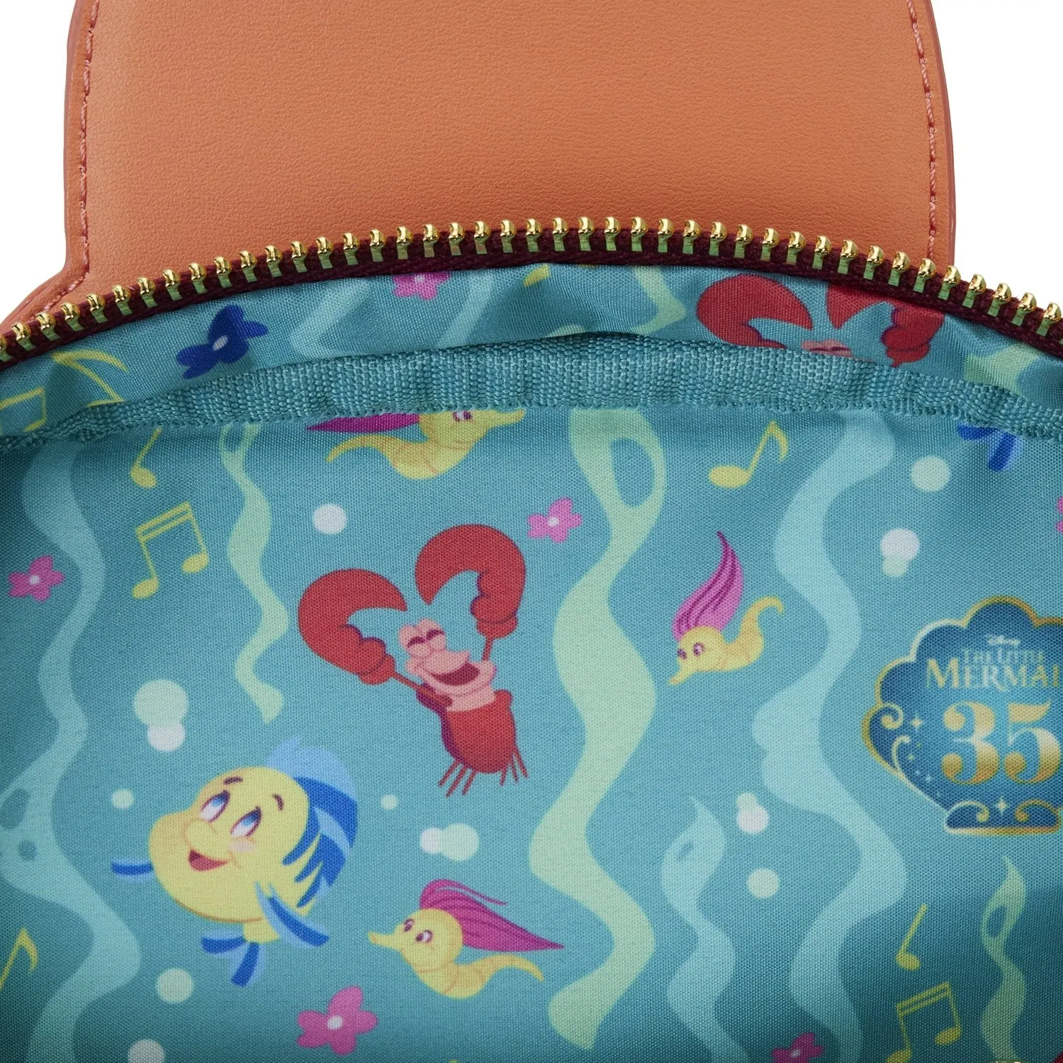 Loungefly Disney The Little Mermaid 35th Anniversary Sebastian Crossbuddy Bag