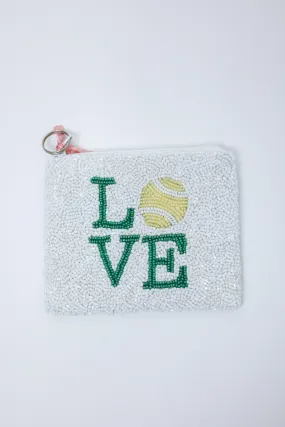 Love Tennis Ball Beaded Coin Purse