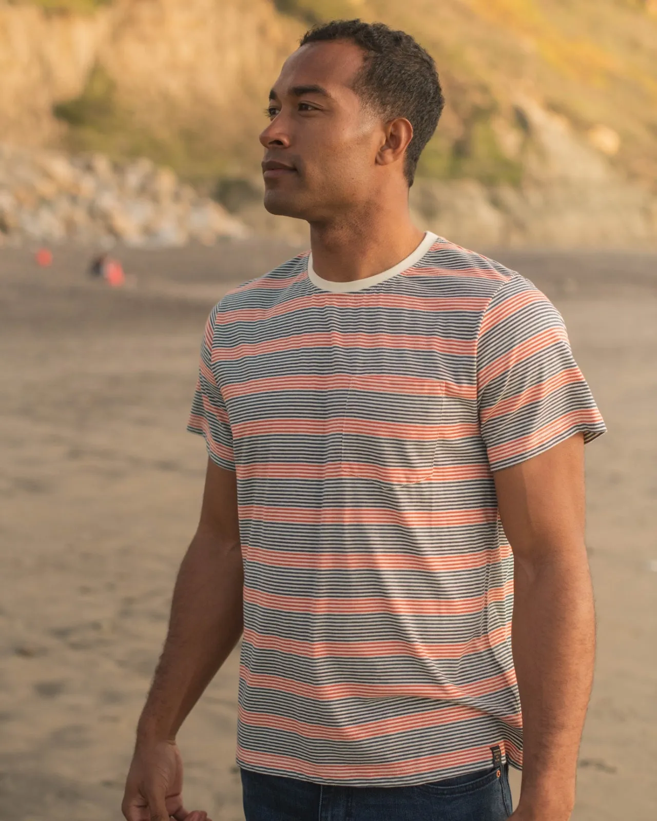 Men's EcoKnit Striped Pocket Tee