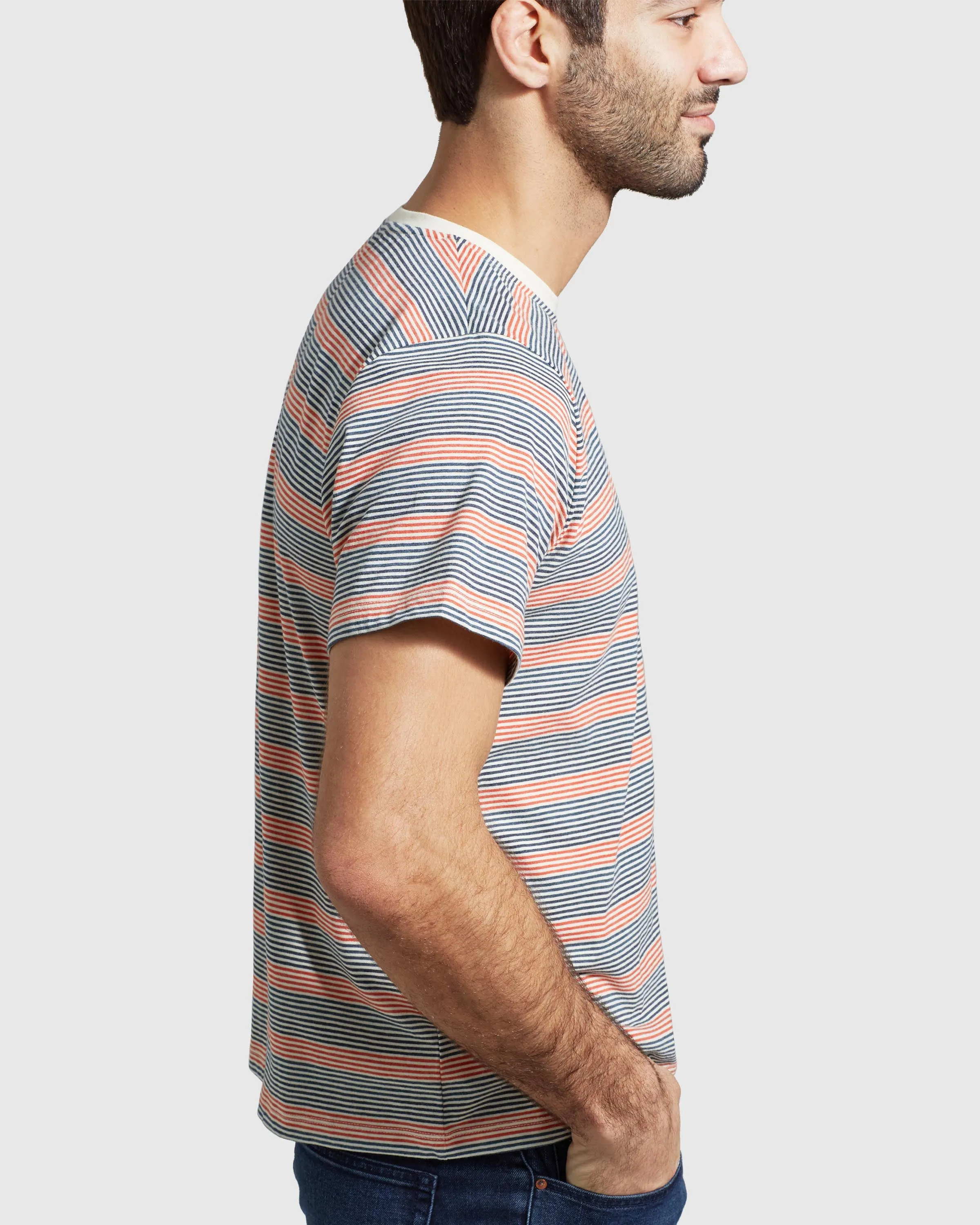 Men's EcoKnit Striped Pocket Tee