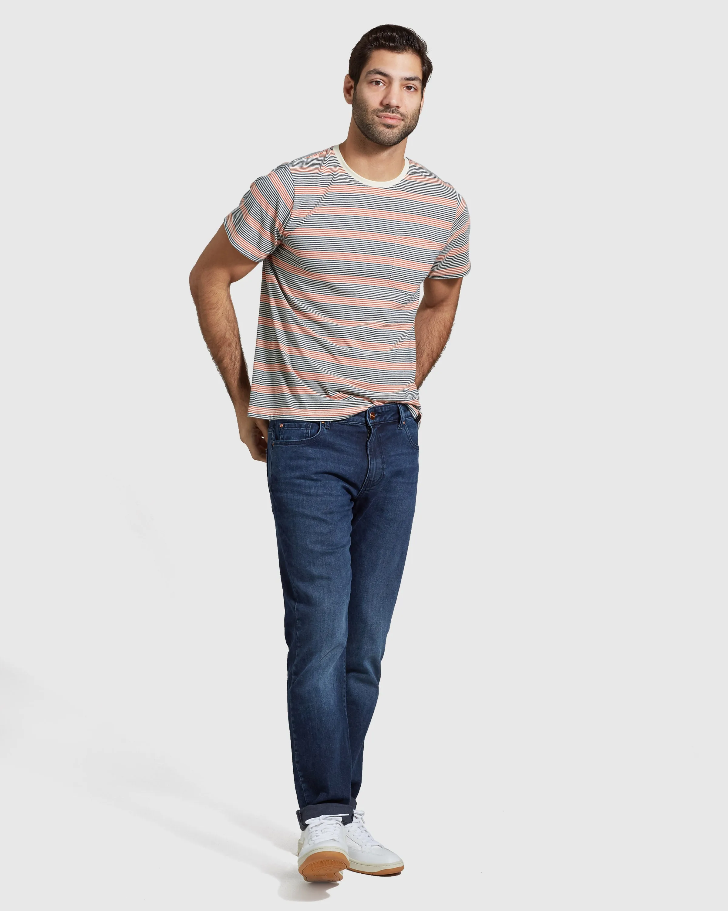 Men's EcoKnit Striped Pocket Tee