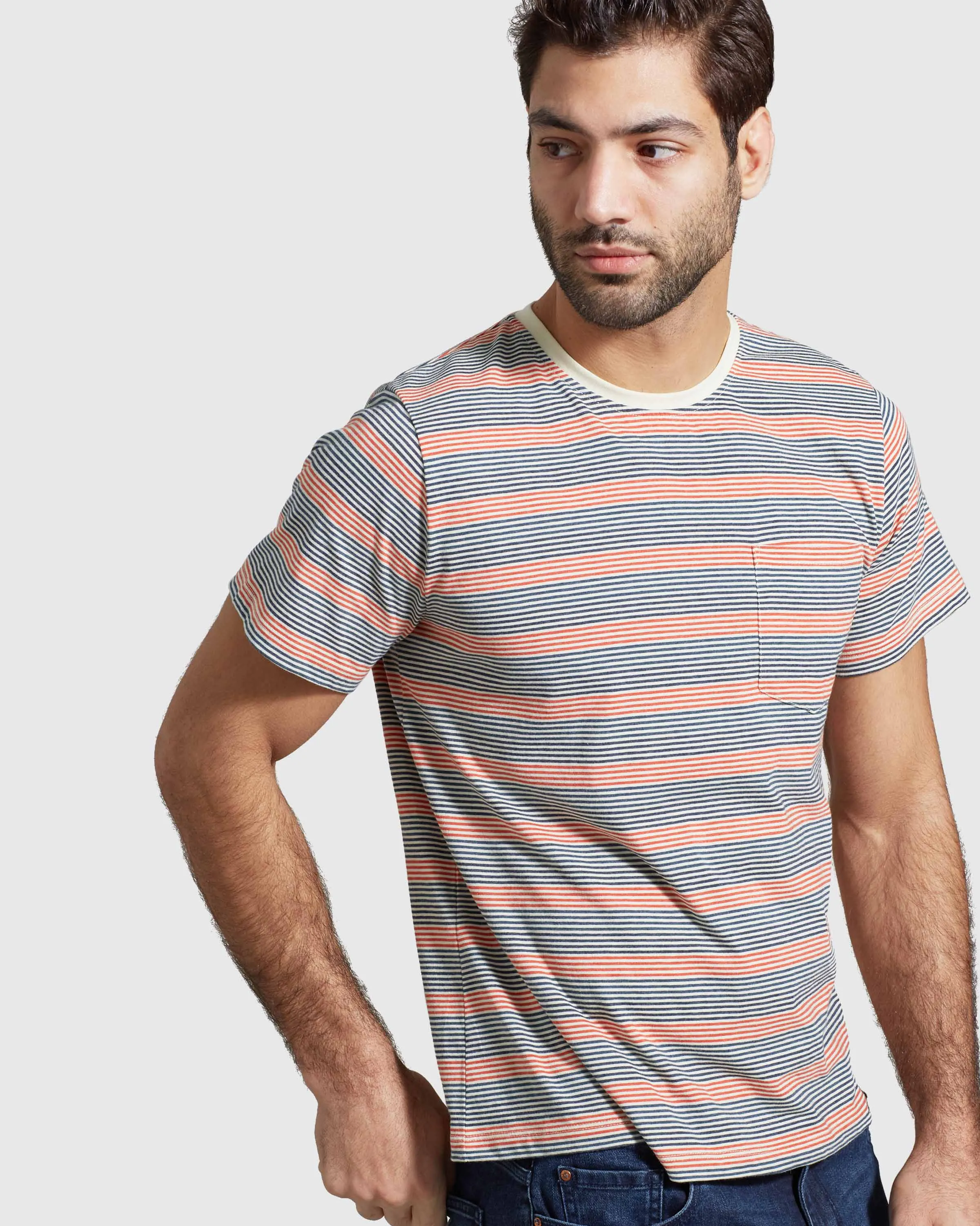 Men's EcoKnit Striped Pocket Tee