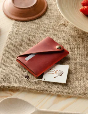 Minimalistic leather wallet/card holder | Fragola Red