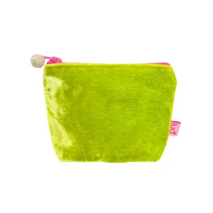 PU415 Lime Green Mini Velvet Purse By Lua