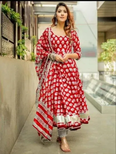 Red Salwar Kameez with Dupatta Ready to Wear