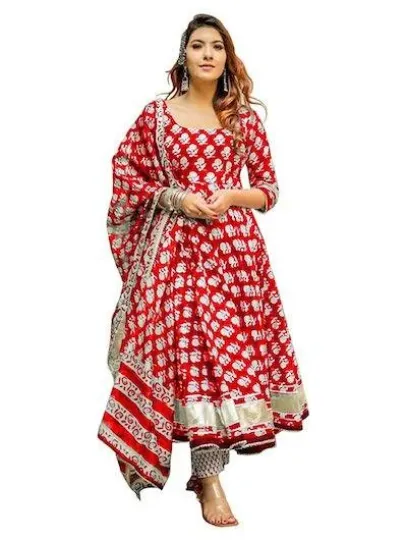 Red Salwar Kameez with Dupatta Ready to Wear