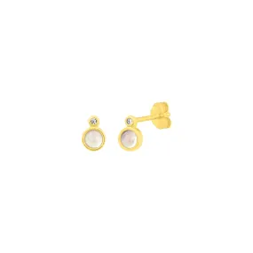 Reese Moonstone Studs - Gold