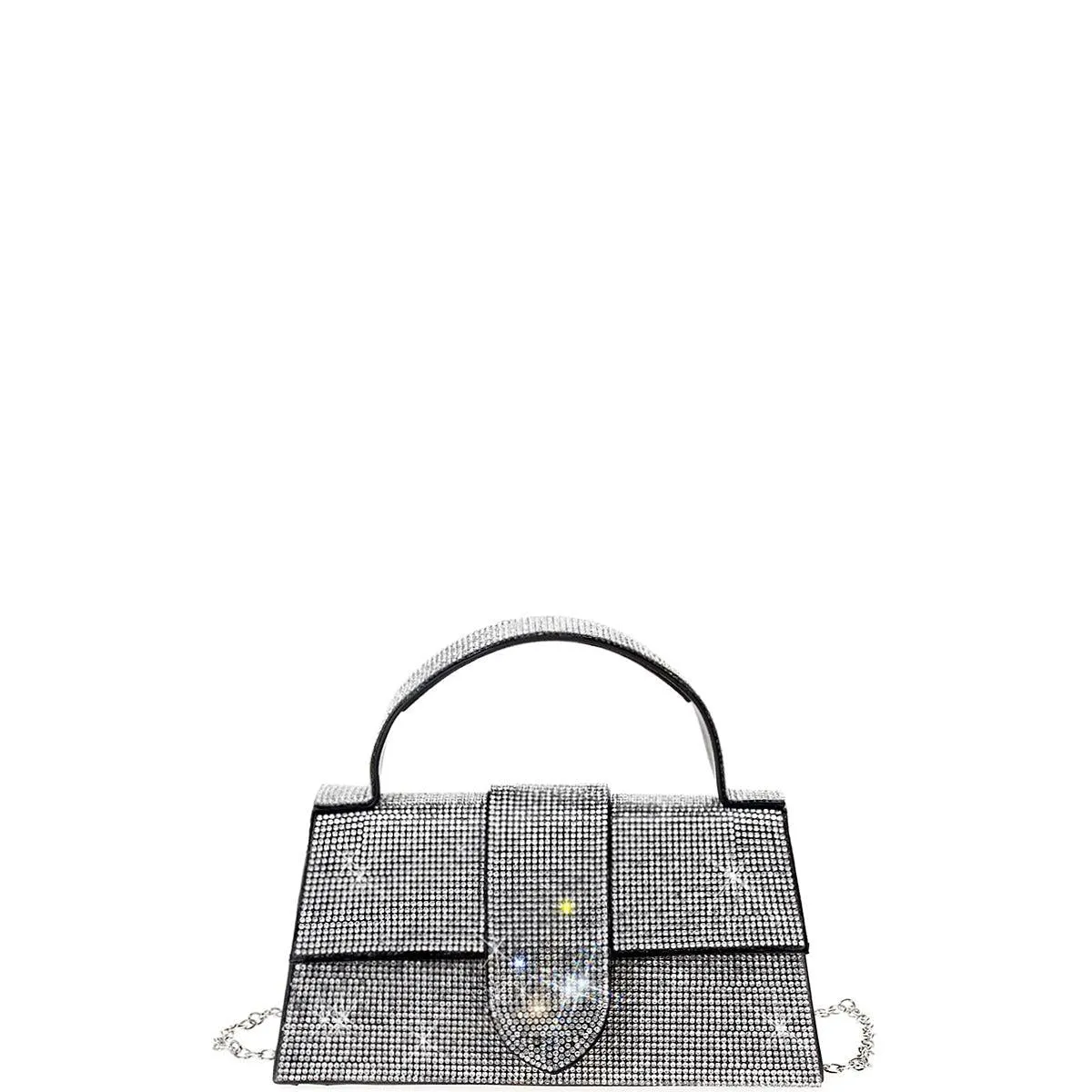 Rhinestone Allover Chic Design Handle Bag